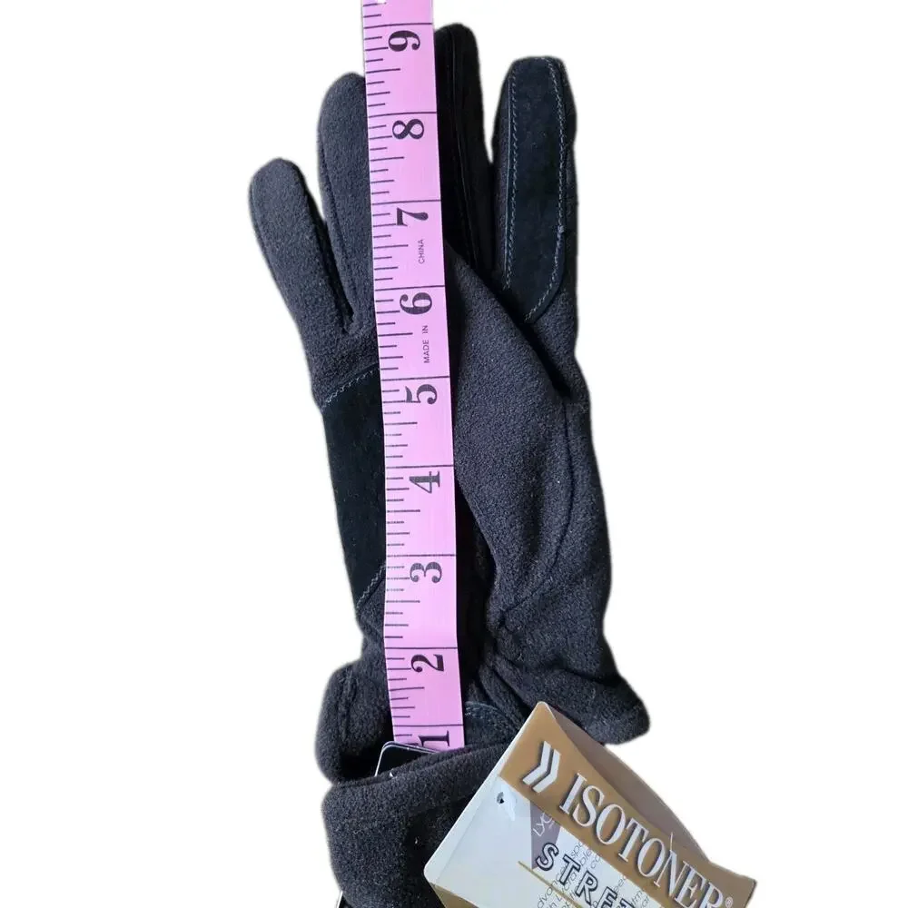 NWT Isotoner Stretch Fleece Gloves One Size Thinsulate Flex 3M Water Repellent